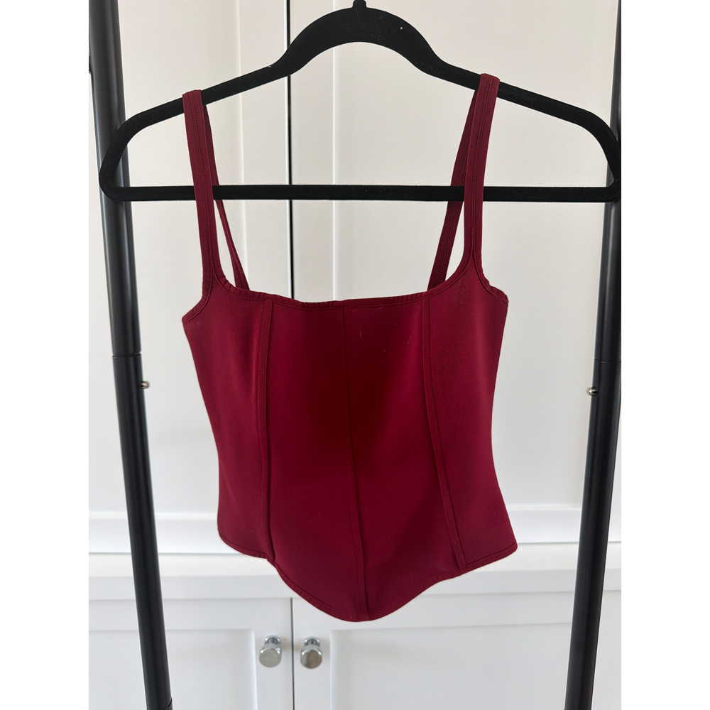 ZARA STRETCH CORSET TOP in Red - Picture 2 of 4